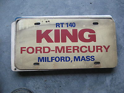 #ad KING FORD MERCURY MILFORD MASSACHUSETTS MA DEALERSHIP BOOSTER LICENSE PLATE