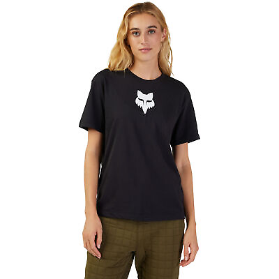 #ad Fox Racing Womens Fox Head T Shirt Short Sleeve Tee Oversized Fit Comfort Black