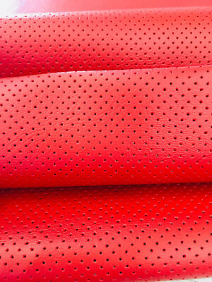#ad Red Full Perforated Holes Faux Leather upholstery Vinyl 54quot; Wide SHIP ROLLED