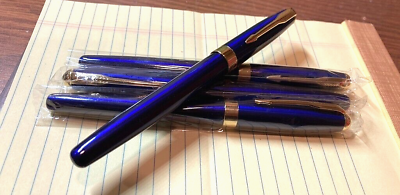 #ad NEW Parker Sonnet Ballpoint Pen Bright Royal Blue Gold Clip with Fine Black Ink