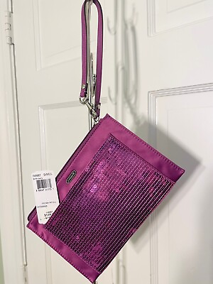 #ad NWT $148 Coach Occasion Sequin Party Clutch Wristlet Mulberry