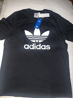 #ad NWT Adidas Classic Originals Trefoil Men#x27;s Black White T Shirt Sz S 2XL $30