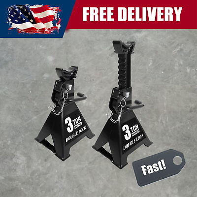 #ad 3 Ton Double Locking P ins Torin Steel Heavy Duty Jack Stands 2 Pack Black
