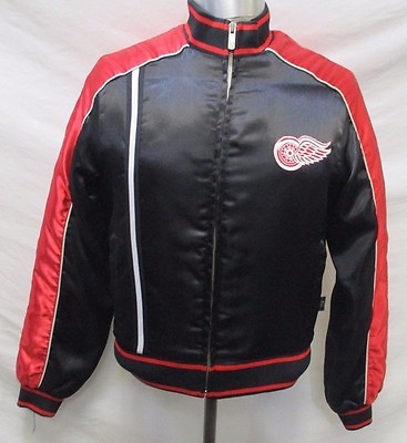 #ad Detroit Red Wings Women Medium Full Zip Satin Biker Style Jacket NHL G III