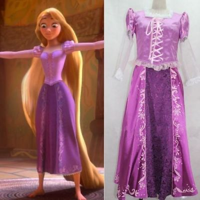 #ad Adult Rapunzel Fancy Dress Anime Cosplay Costume Princess Fairytale Tangled！