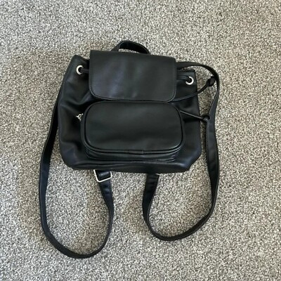 #ad Wild Fable Black Backpack Purse Drawstring Bag Zipper Pockets Lightweight