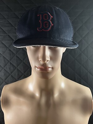 #ad BOSTON RED SOX Size 7 3 4 Mesh Cap Black Official MLB Cap New ERA 59 Fifty