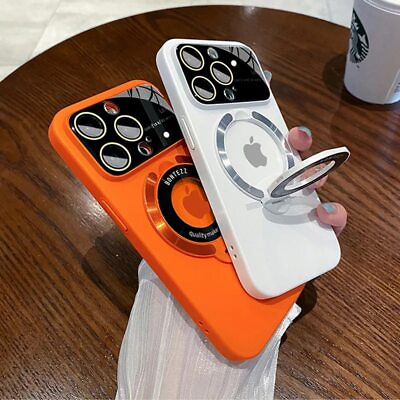 #ad For iPhone 15 14 13 12 Pro Max MagSafe Magnetic Ring Stand Case Glass Lens Cover