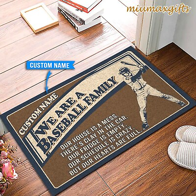 #ad Baseball Doormat We Are Baseball Family Personalized Doormat Baseball Rug Per