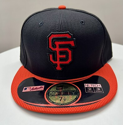 #ad San Francisco Giants Authentic 59FIFTY New Era Black Size 7 5 8Fitted Hat
