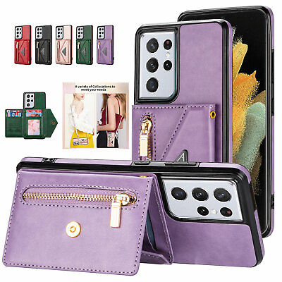 Leather Crossbody Wallet Case For Samsung S23 S22 S21 S20 Note20 A12A51A52A71A72 $12.69
