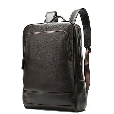 #ad Men Genuine Leather Laptop Backpack Rucksack Business Bag Satchel Large Capacity