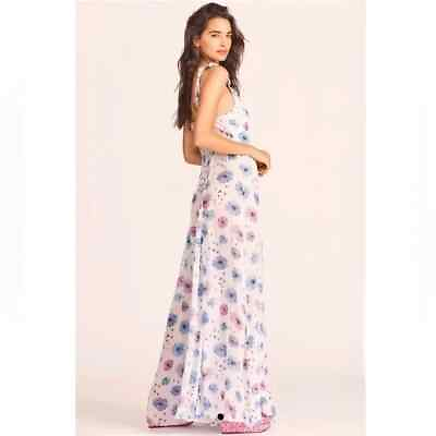 #ad LoveShackFancy Junia Maxi Dress in Deep Cotton Candy Floral Print Ruffle Size 8
