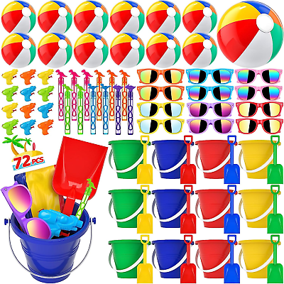#ad Mega Pool Party Beach Favors 72Pcs Toys for Kids Ages 3 4 5 6 7 8 Balls Bul...