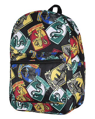 #ad Harry Potter Backpack Hogwarts Houses Crest Laptop School Travel Backpack