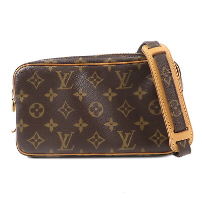 #ad Auth Louis Vuitton Monogram Pochette Marly Bandouliere M51828 Used