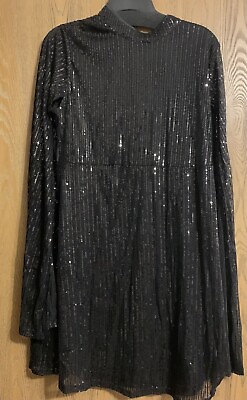 #ad Sequin Black Party Dress
