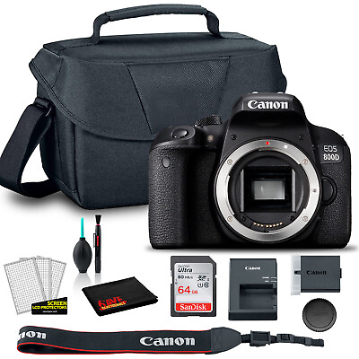 #ad Canon 800D DSLR Camera Body Bag Sandisk 64GB Card Care Set