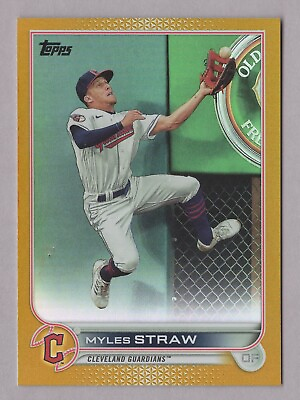 #ad Myles Straw 2022 Topps Series Two Gold Foil Parallel Cleveland Guardians #654