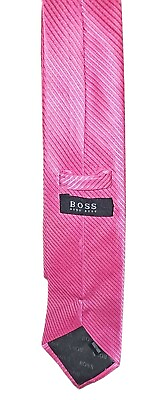 #ad Hugo Boss Silk Pink Neck Tie 60 quot; made in Italy