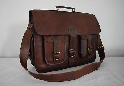 XXL Leather Messenger men#x27;s shoulder women Satchel Briefacse Handbag Laptop bag $45.41