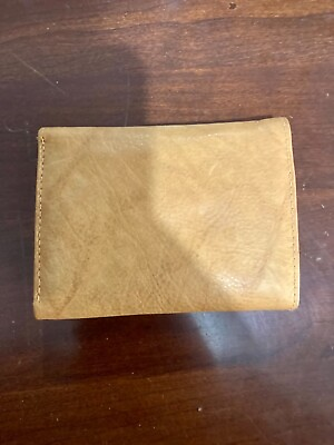 #ad Genuine Leather Wallet Tan Trifold