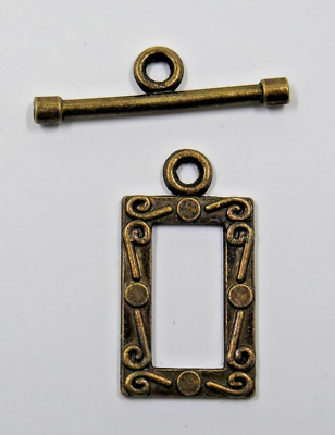 #ad Rectangle Frame Clasp Antique Brass Tone