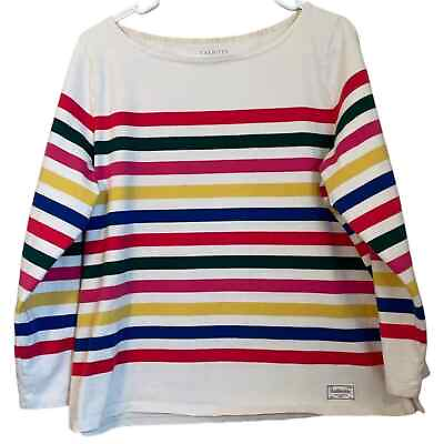 #ad Talbots Plus Petite Size 1XP Multi Stripe Long Sleeve Knit Top