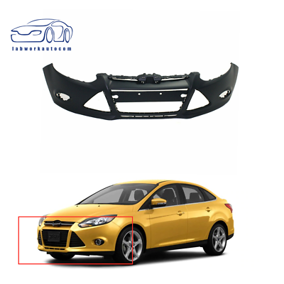 #ad Replacement Primed Bumper Cover for 12 14 Focus Front Sedan w Tow Hole