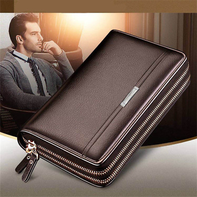 #ad Mature Men Real Leather Briefcase Wallet Fashion Purse Business Clutch Handbag