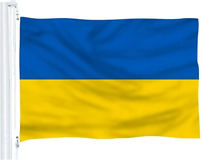 #ad 3x5Ft Ukraine Flag Plain Premium Quality Ukrainian House Banner Grommets 100D US