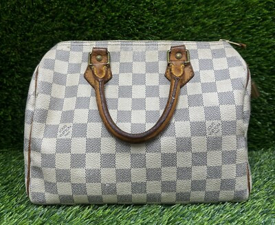 #ad Louis Vuitton Speedy 25 Damier Azur Handbag