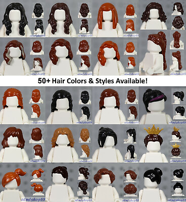 #ad LEGO FEMALE Hair Pieces PICK YOUR COLORS amp; STYLE Minifigure Wigs Cap Lot