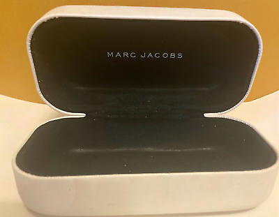#ad Marc Jacobs Faux Leather Sunglasses Eyeglasses White Designer Hard Case 7quot; W
