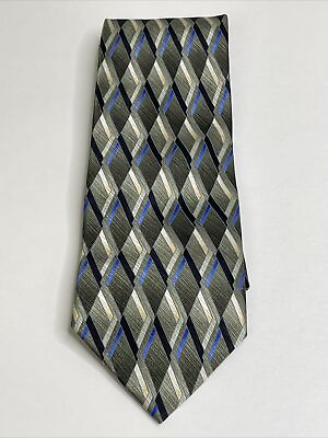 #ad Stafford Geometric Multi Colors Green 66quot; Necktie Tie