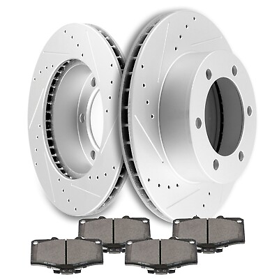 #ad Front Brake Rotors Metallic Pads Drill And Slot For 1995 2002 Toyota 4Runner