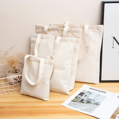 #ad Blank Canvas Tote Bags Bulk Shopping Bag for Crafts DIY Reusable Grocery Handbag