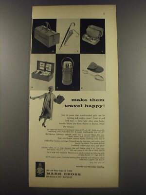 #ad 1956 Mark Cross Travel minded Gifts Ad Make them travel happy