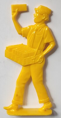 #ad 1951 Premium Cracker Jack Prize Toy Man Selling Cracker Jacks Stand Up NOSCO