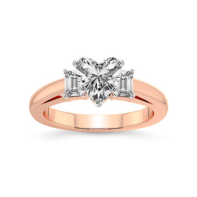 #ad IGI Certified Lab Created Diamond Ring 14K or 18K Gold Denise Three Stone Ring