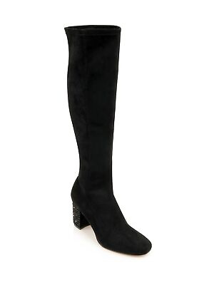 #ad JEWEL BADGLEY MISCHKA Womens Black Heel Evalina Toe Block Heel Heeled Boots 10