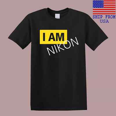 #ad I Am Nikon Logo Camera Logo Men#x27;s Black T Shirt Size S 5XL
