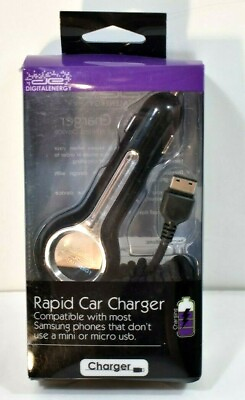 #ad DigitalEnergy Rapid Car Charger for Most Samsung Phones Non Mini Non Micro USB