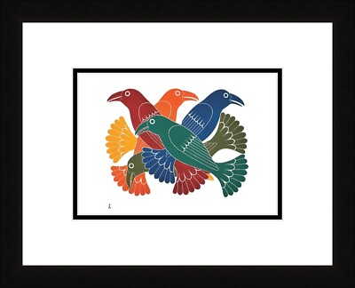 #ad Spectacular Ravens by Kenojuak Ashevak Inuit Art Card Cape Dorset Prints