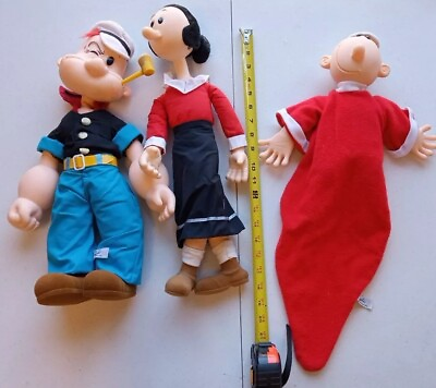 #ad Vintage 1985 Popeye Olive Oil Sweet Pea DOLLS Large Size Lot made by Presents