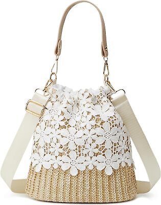 #ad Straw Bag Beach Bag Small Tote Bag Shoulder Bag Flower Lace Handbag Satchel Cros
