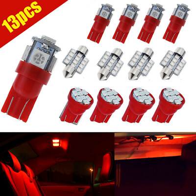 #ad 13X Red Car Interior LED Lights Dome License Plate Lamp lights Auto Accessories