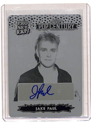 #ad 2023 Leaf Pop Century Jake Paul Pro Set Raps 1 1 Auto Printing Plate Card Boxing