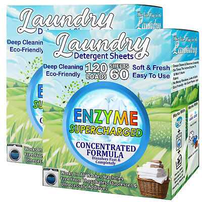#ad Laundry Detergent Sheets 240 Loads Eco Hypoallergenic amp; Enzyme Washing Sheets