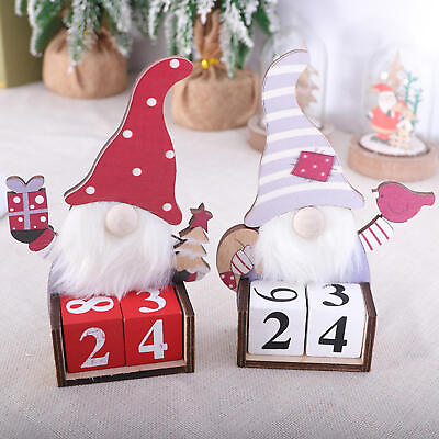 #ad Christmas Advent Countdown Calendar Santa Claus Wooden Home Party Decor